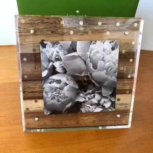 Kate Spade Wood Gold Dots Photo Picture Frame